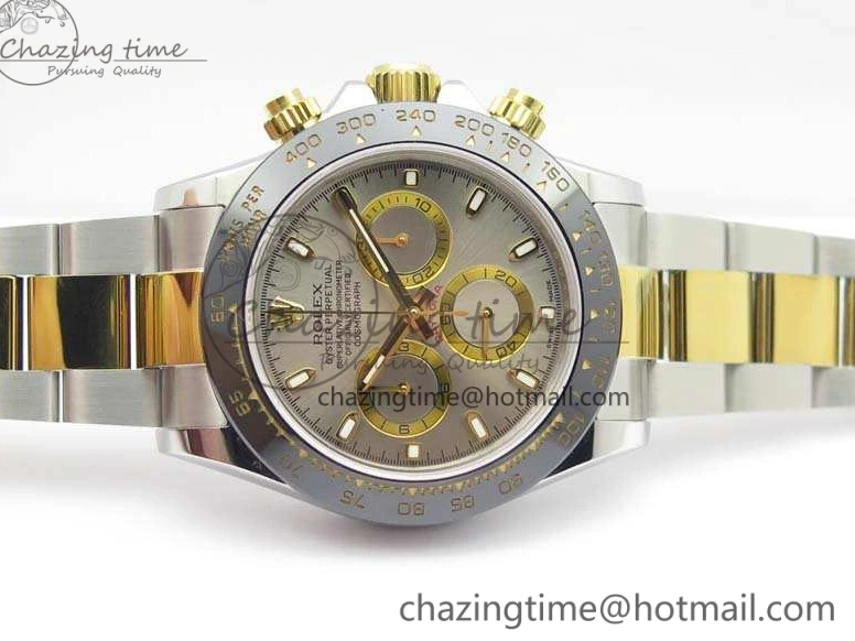 0402 WellDesigned Daytona SS YG Ceramic Bezel JH Best Edition Sliver Gray Dial On SS YG Bracelet A 3532